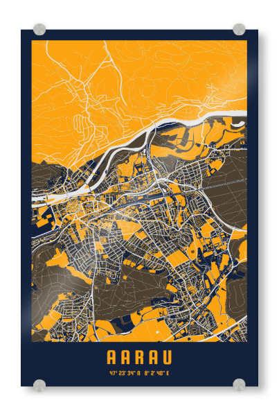 Acrylglasbild "Aarau City" artboxONE - Städte / Weitere,Kartografie