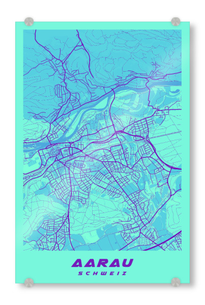 Acrylglasbild "Aarau Citymap Schweiz" artboxONE - Städte / Weitere,Kartografie