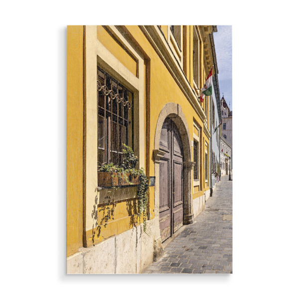 Holzbild "Burgviertel von Budapest" artboxONE - Architektur - Budapest,Altstadt,Burgviertel,Tür,Tor,Architektur