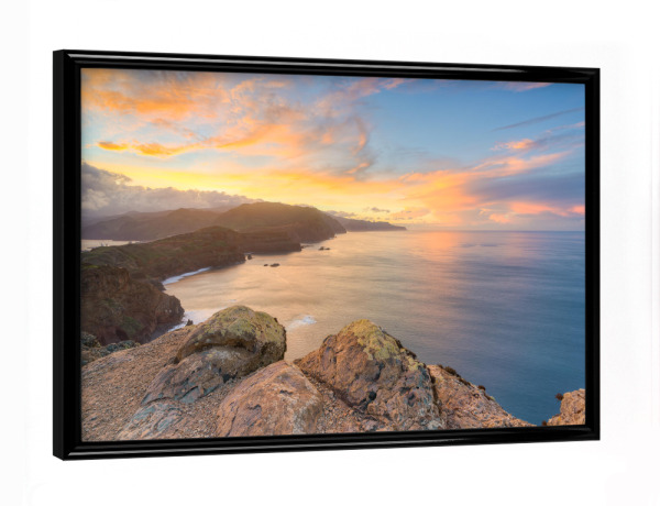 Poster mit schwarzem Rahmen "Sonnenuntergang im Osten Madeiras" artboxONE - Natur,Reise,Reise / Länder
