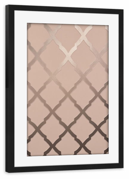 Poster mit Rahmen schwarz "Roségoldene Textur Eleganz" artboxONE - Abstrakt,Geometrie,Marmor