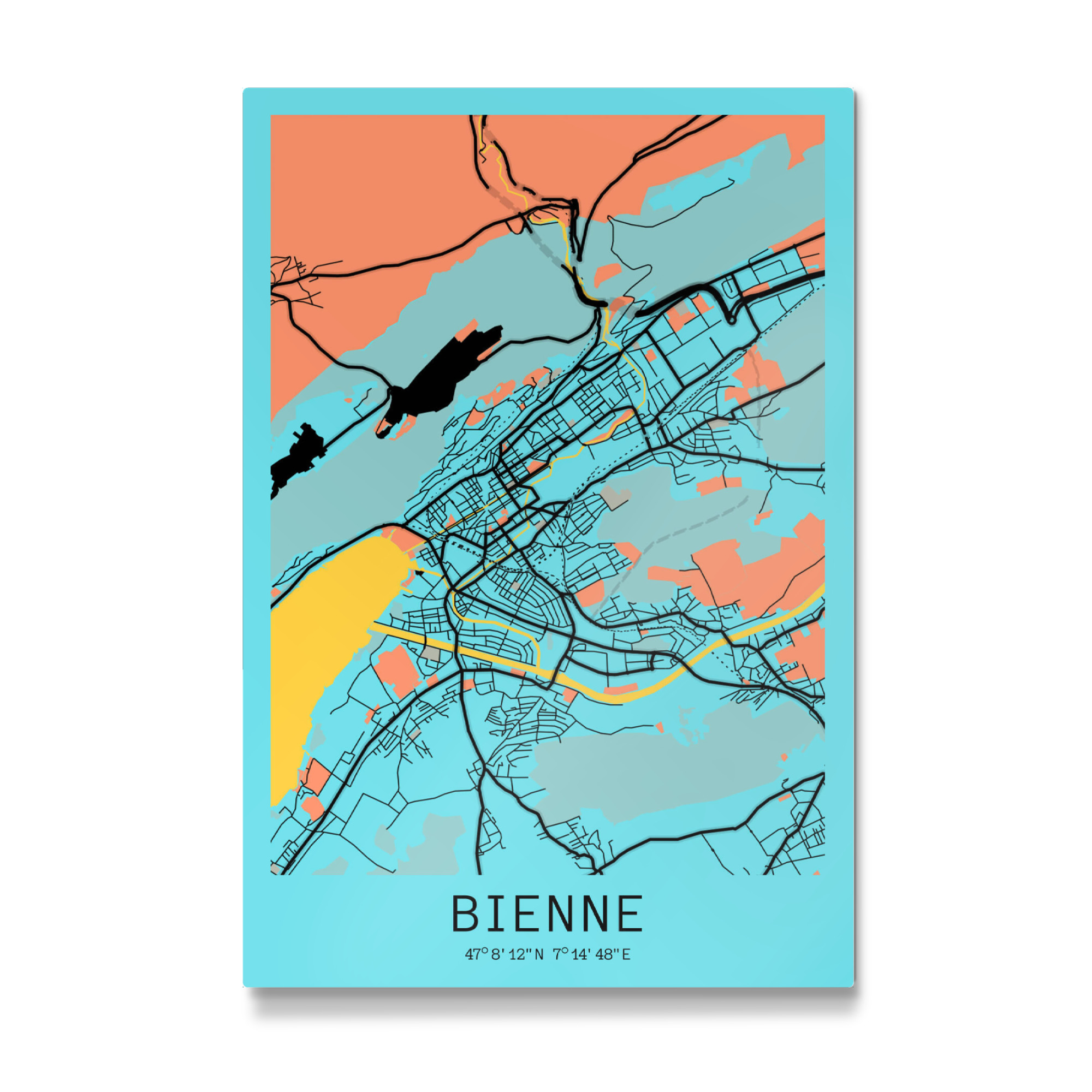 Galerie-Print "Bienne Map" 75x50 cm artboxONE