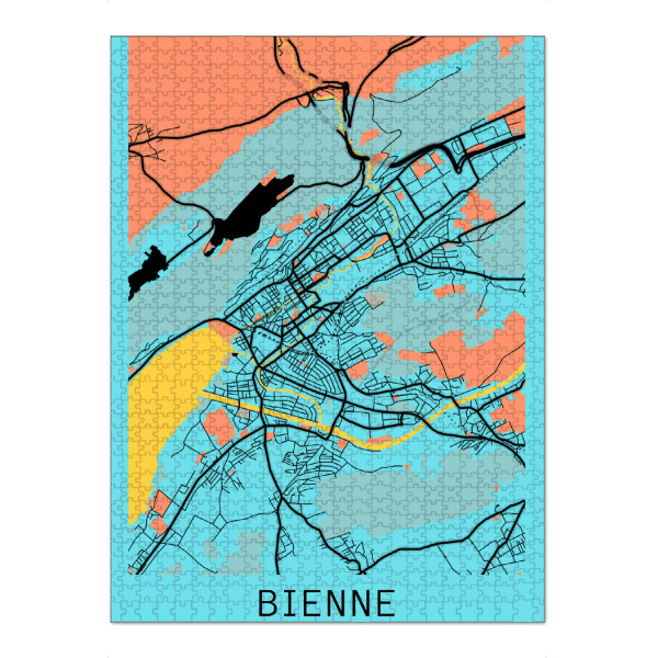 Puzzle Ravensburger "Bienne Map" artboxONE - Städte / Weitere,Kartografie