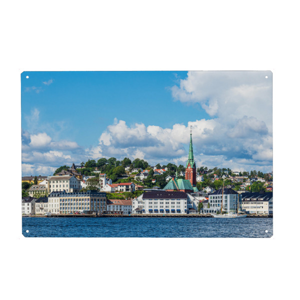 Metall Poster "Skyline von Arendal" artboxONE - Natur,Reise,Architektur,Reise / Strand und Meer,Reise / Länder