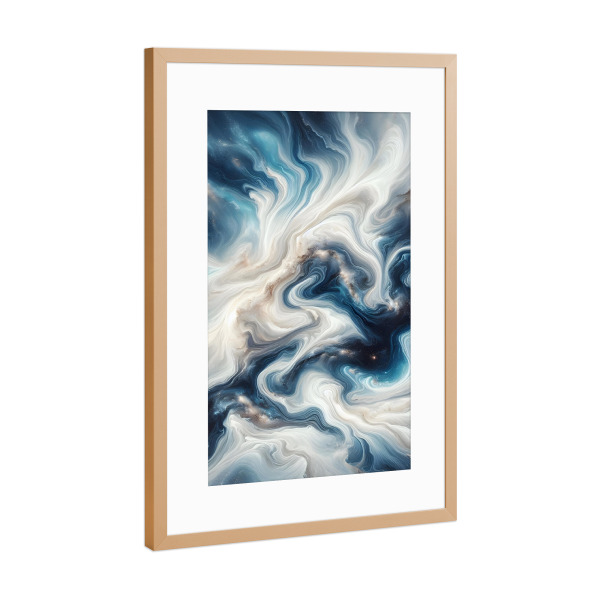 Poster mit Rahmen Kupfer "Nebelfluss" artboxONE - Abstrakt