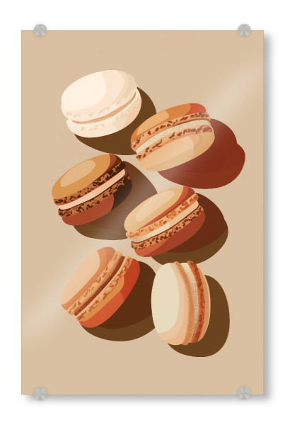 Acrylglasbild "Beige Macarons Leckereien" artboxONE - Essen & Trinken