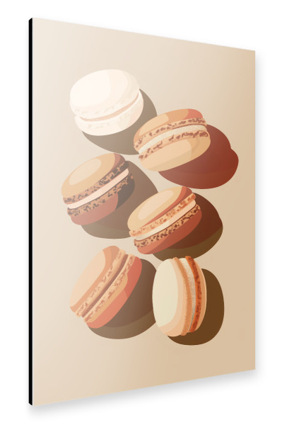 Alu-Dibond "Beige Macarons Leckereien" 30x20 cm artboxONE