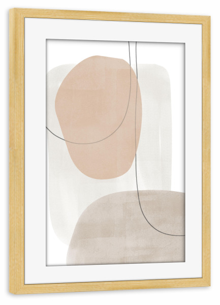 Poster mit Rahmen kiefer "Minimalistische abstrakte Kunst" artboxONE - Abstrakt,Geometrie - Minimalistisch,Minimal,Abstrakt,Abstrakte kunst