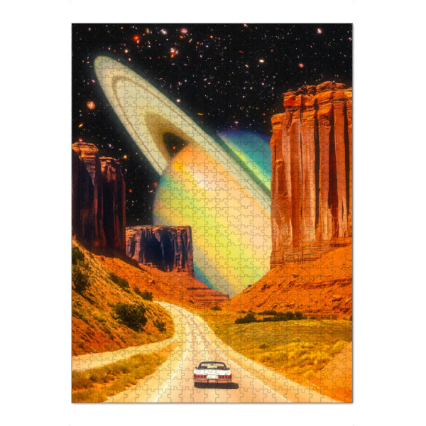 Puzzle Ravensburger "Road Trip to the Rings of Infinity" artboxONE - Natur,Reise,Automobile,Galaxy