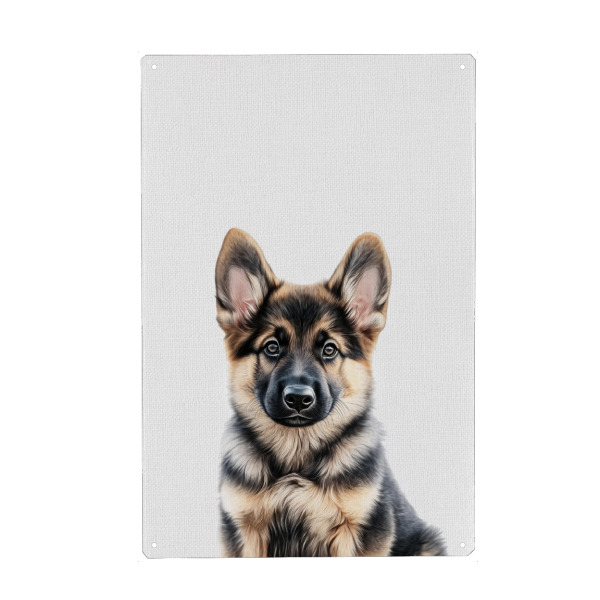 Holzbild "Felix Schäferhund Welpe" artboxONE - Für Kinder,Tiere,Lustig