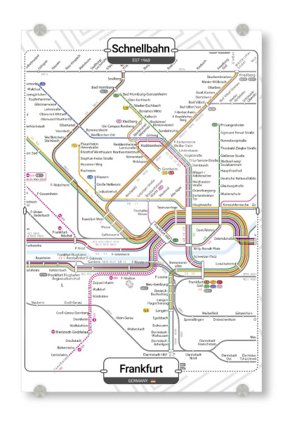 Acrylglasbild "U-Bahn - Frankfurt" artboxONE - Städte,Städte / Frankfurt,Kartografie