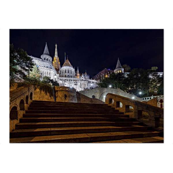 Puzzle Ravensburger "Die Fischerbastei bei Nacht" artboxONE - Städte,Architektur - Budapest,Ungarn,Burgpalast,Fischerbastei,Burgviertel,Altstadt