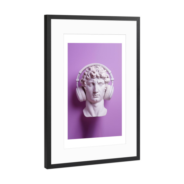 Poster mit Rahmen Schwarz (Metallic) "Malou Studio-David Music Purple" artboxONE - Menschen,Musik,Fashion
