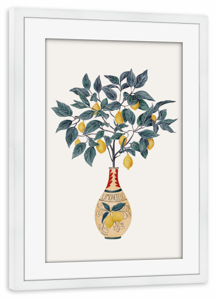 Poster mit Rahmen weiß "Limoncello-Baum" artboxONE - Essen & Trinken