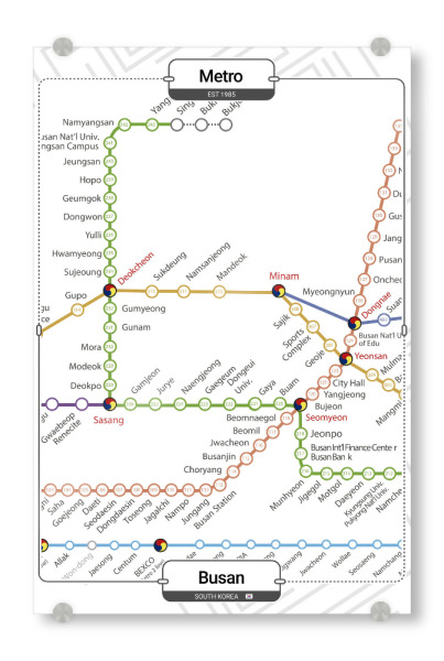 Acrylglasbild "U-Bahn – Busan" artboxONE - Städte,Architektur,Kartografie