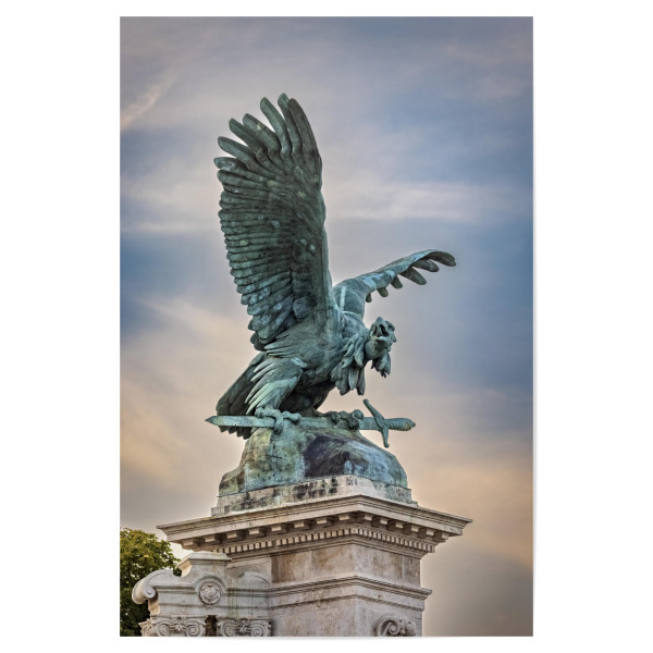 Poster "Der Adler vom Burgpalast" artboxONE - Städte,Architektur - Budapest,Ungarn,Adler,Burgpalast,Denkmal,Statue,Architektur,Stadt