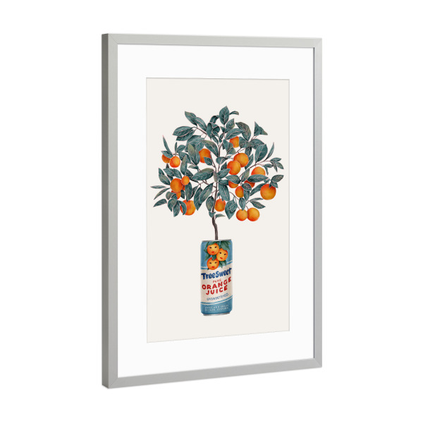 Poster mit Rahmen Silber "Zitrusblüte" artboxONE - Essen & Trinken