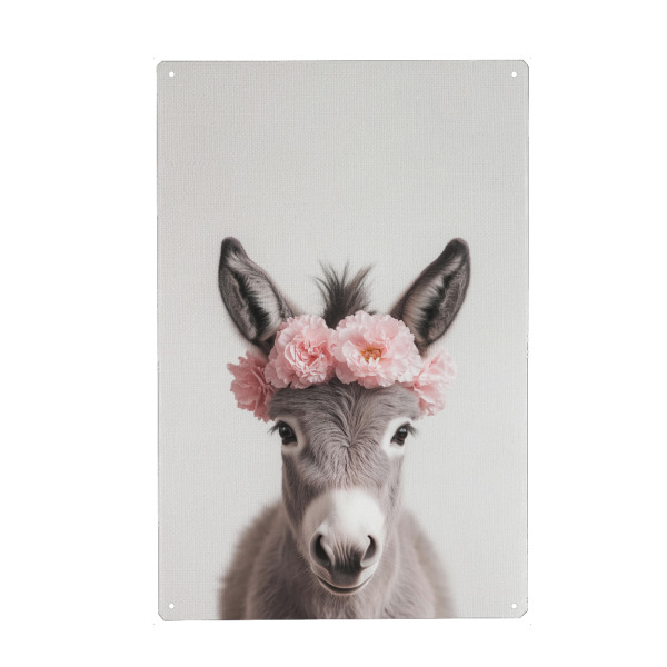 Holzbild "Lilo Niedliches Esel Mädchen" artboxONE - Floral,Für Kinder,Tiere