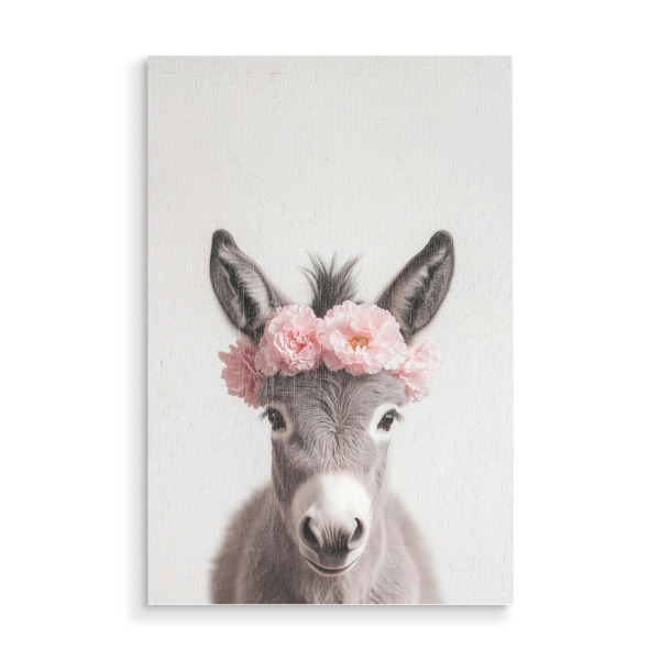 Holzbild "Lilo Niedliches Esel Mädchen" artboxONE - Floral,Für Kinder,Tiere