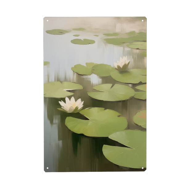 Holzbild "Seerosen Spiegelung" artboxONE - Natur,Floral,Abstrakt