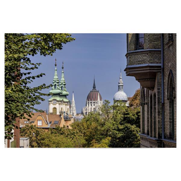 Poster "Die Skyline von Budapest" artboxONE - Städte,Architektur - Budapest,Ungarn,Altstadt,Skyline,Türme,Kirchturm,Parlament
