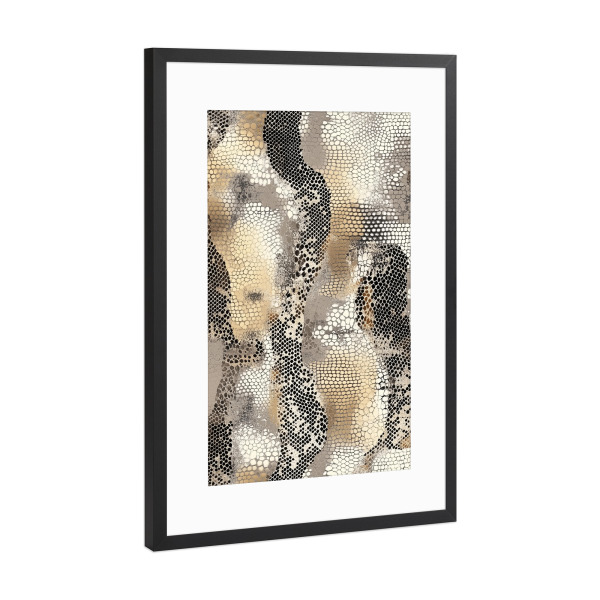 Poster mit Rahmen Schwarz (Metallic) "Stylisches Schlangenmuster" artboxONE - Natur,Tiere,Abstrakt