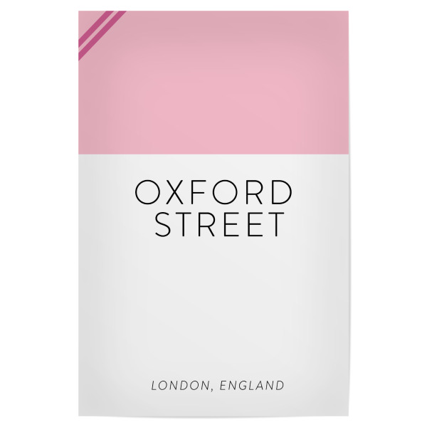 Poster 30x20 cm "Straßenname Oxford Street London" artboxONE - Städte,Städte / London,Typografie,Reise,Kartografie