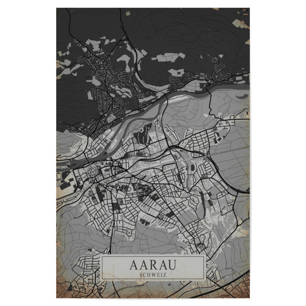 Poster "Vintage City Aarau" artboxONE - Städte / Weitere,Kartografie