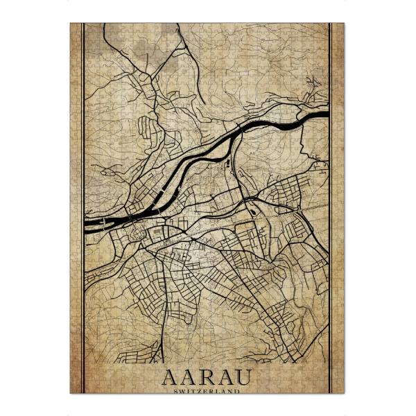 Puzzle Ravensburger "Aarau Vintage CityMap" artboxONE - Städte / Weitere,Kartografie
