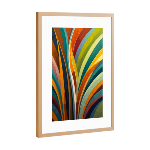 Poster mit Rahmen Kupfer "Tanzende Streifen in Farbe" artboxONE - Abstrakt