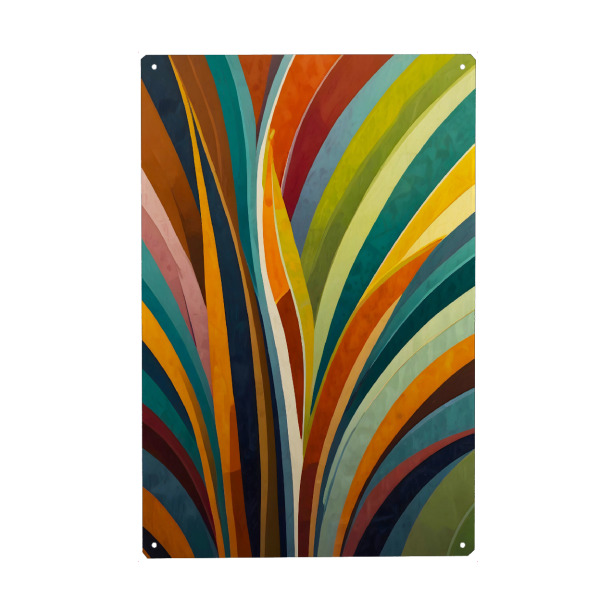 Metall Poster "Tanzende Streifen in Farbe" artboxONE - Abstrakt