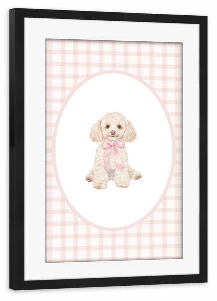 Poster mit Rahmen schwarz "Pudel" artboxONE - Für Kinder,Tiere,Für Mama