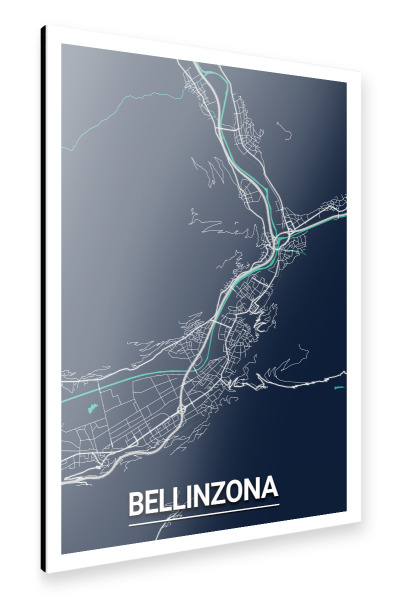 Alu-Dibond "Bellinzona Map" 30x20 cm artboxONE