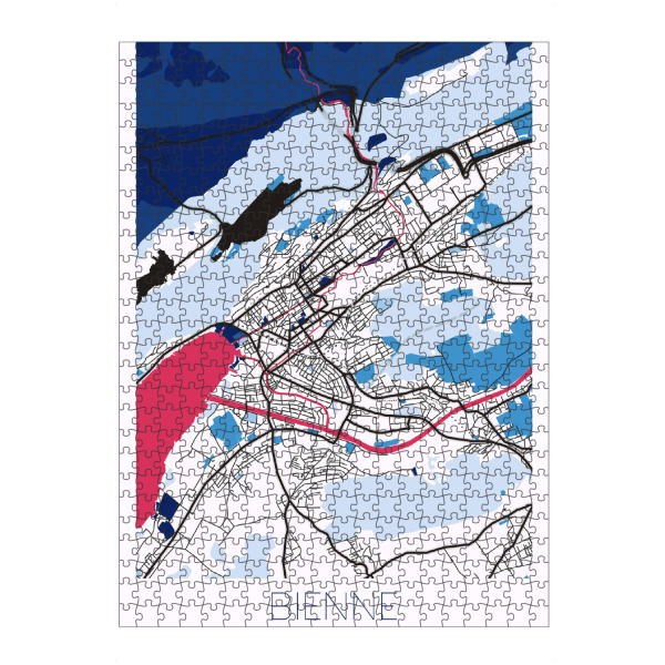 Puzzle Ravensburger "Stadt Bienne" artboxONE - Städte / Weitere,Kartografie