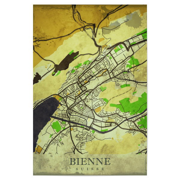 Poster 30x20 cm "Biel Vintage City Map" artboxONE - Städte / Weitere,Kartografie