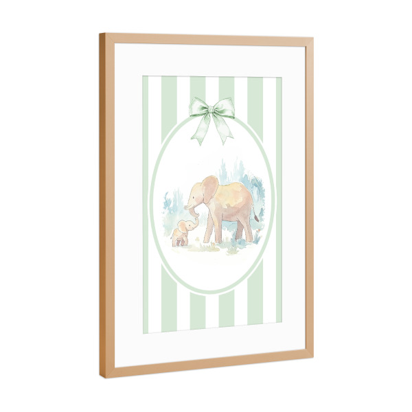 Poster mit Rahmen Kupfer "Baby-Elefant-Kunst" artboxONE - Für Kinder,Tiere,Für Mama