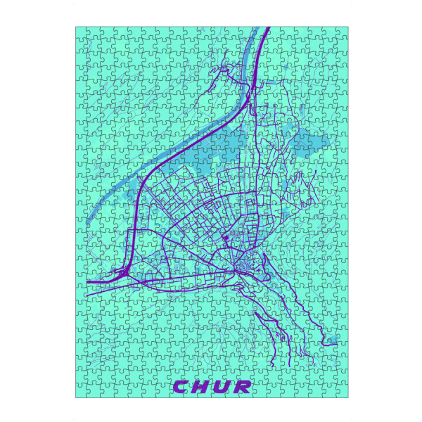 Puzzle Ravensburger "Chur Map Plan" artboxONE - Städte / Weitere,Kartografie