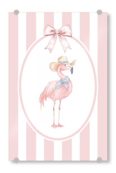 Acrylglasbild "Cowboy-Flamingo" artboxONE - Für Kinder,Tiere,Für Mama