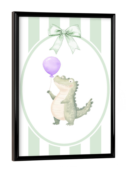 Poster mit schwarzem Rahmen "Baby-Krokodil" artboxONE - Für Kinder,Tiere,Für Mama
