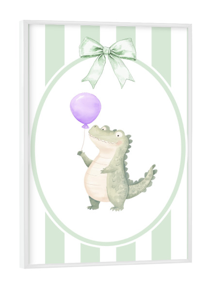 Poster mit weißem Rahmen "Baby-Krokodil" artboxONE - Für Kinder,Tiere,Für Mama