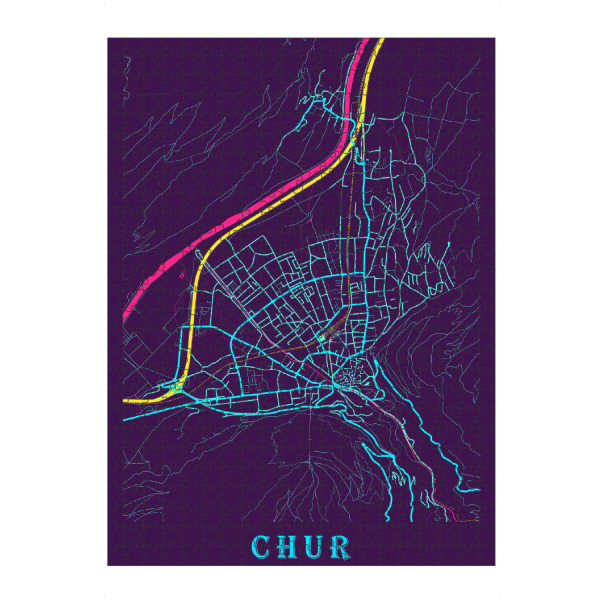 Puzzle Ravensburger "Stadt Map Chur" artboxONE - Städte / Weitere,Kartografie