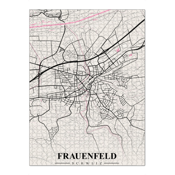 Puzzle Ravensburger "Map Frauenfeld" artboxONE - Städte / Weitere,Kartografie