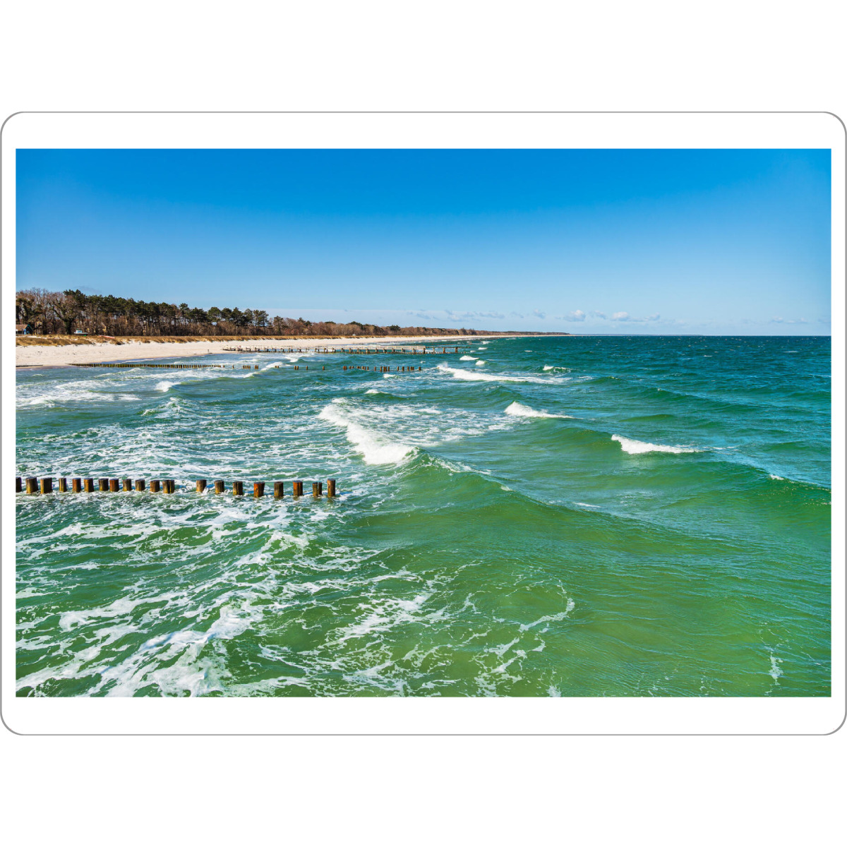 Tischset "Wellen und Buhnen in Zingst" artboxONE - Natur,Reise,Reise / Strand und Meer