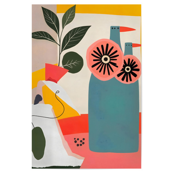 Poster 30x20 cm "Gefeiert" artboxONE - Floral,Abstrakt - Alltagsgegenstände,Naive kunst,Abstrakt,Eklektisch,Böhmisch,Boho