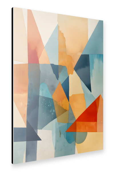 Alu-Dibond "Abstract Angles of Blue and Orange" 30x20 cm artboxONE