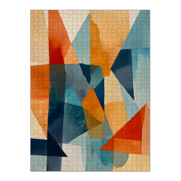Puzzle Ravensburger "Abstract Angles of Blue and Orange" artboxONE - Abstrakt,Geometrie