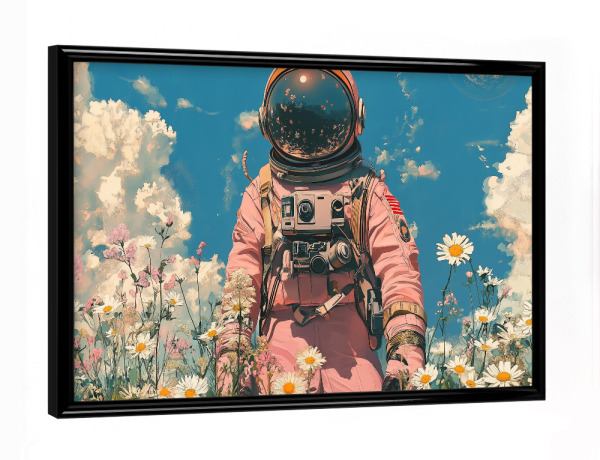 Poster mit schwarzem Rahmen "Astronaut in der Natur" artboxONE - Natur,Reise,Galaxy