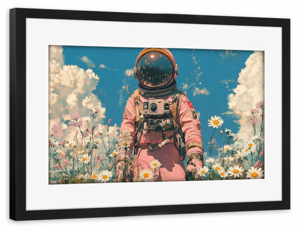 Poster mit Rahmen schwarz "Astronaut in der Natur" artboxONE - Natur,Reise,Galaxy