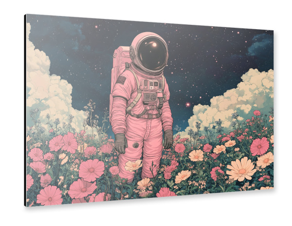 Alu-Dibond "Blumenfeld im Weltraum" 30x20 cm artboxONE