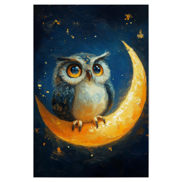 Poster "Eule auf dem Mond - Nachtzauber" artboxONE - Natur,Tiere
